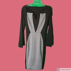 Slimming black and gray dress